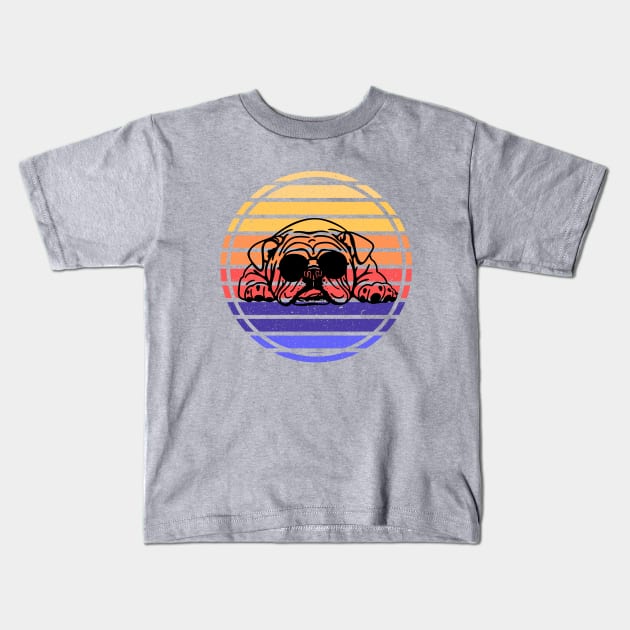 Bulldog with Sunglasses Kids T-Shirt by ThePawPrintShoppe